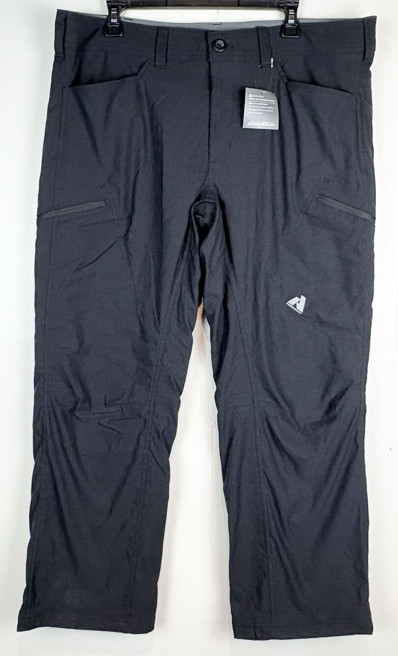 Eddie Bauer First Ascent Pants Men's 38X30 Black Guide Pro UPF 5O Outdoor NEW